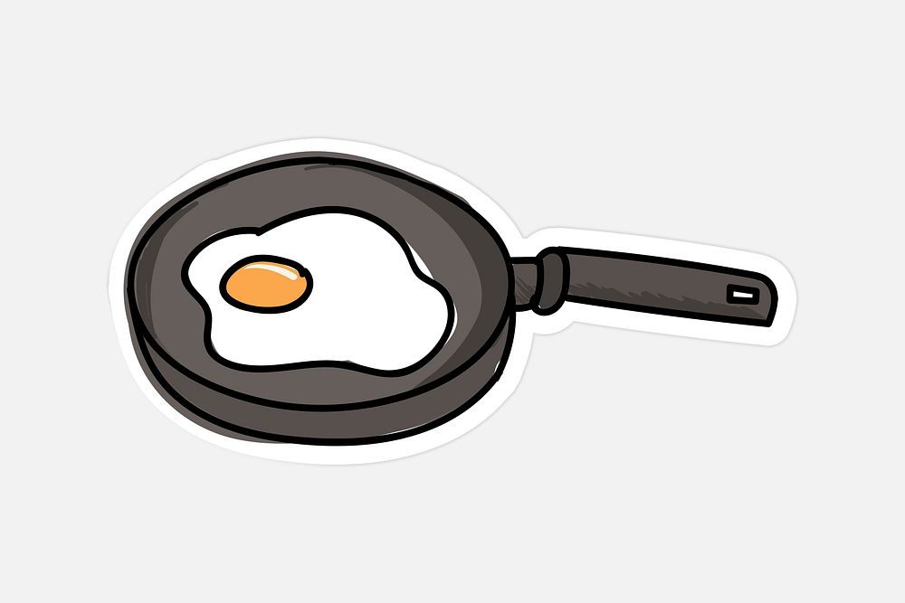 Fresh cooked fried egg on a pan vector