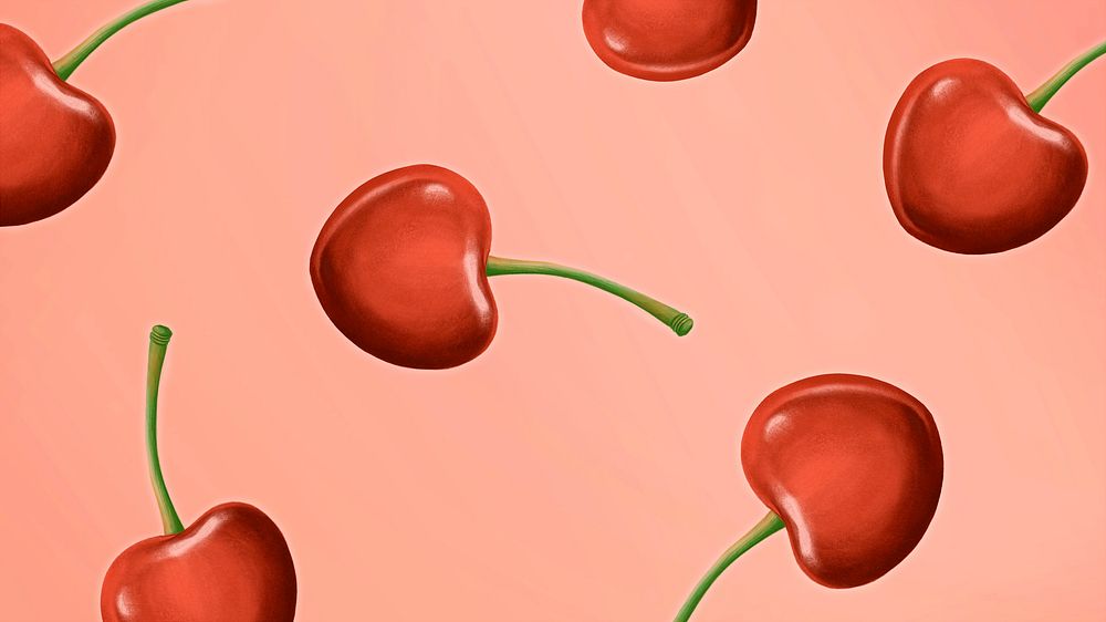 Fresh juicy cherry patterned background