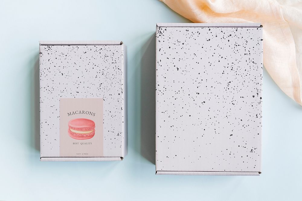 Macaron gift box packaging mockup