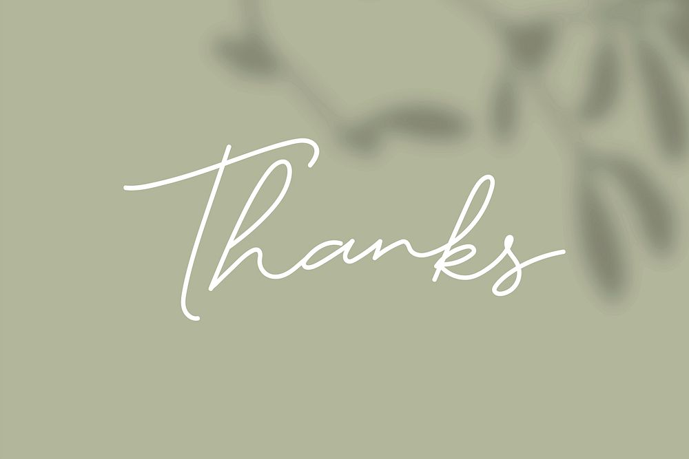 Thanks on a green background vector