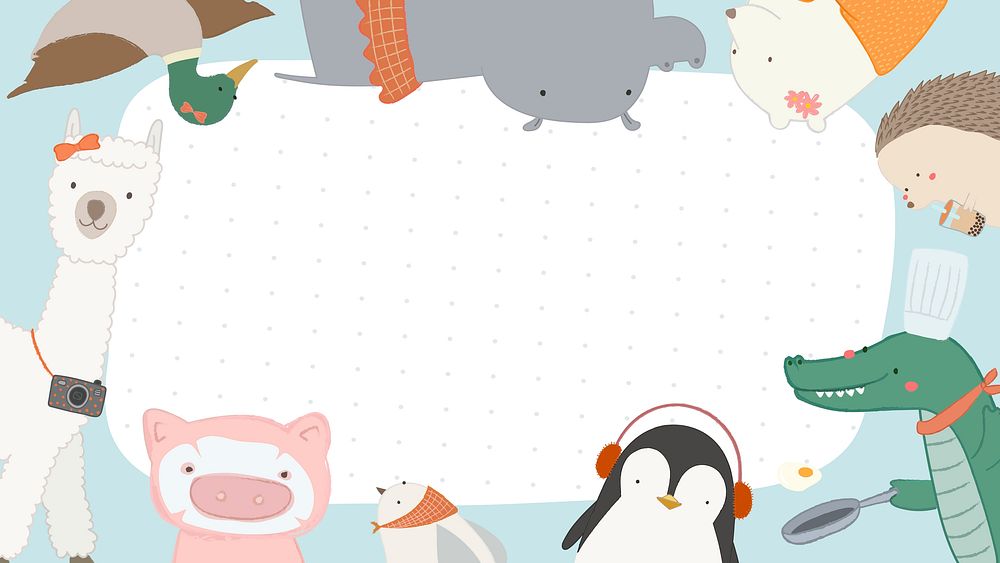 Cute animal background vector
