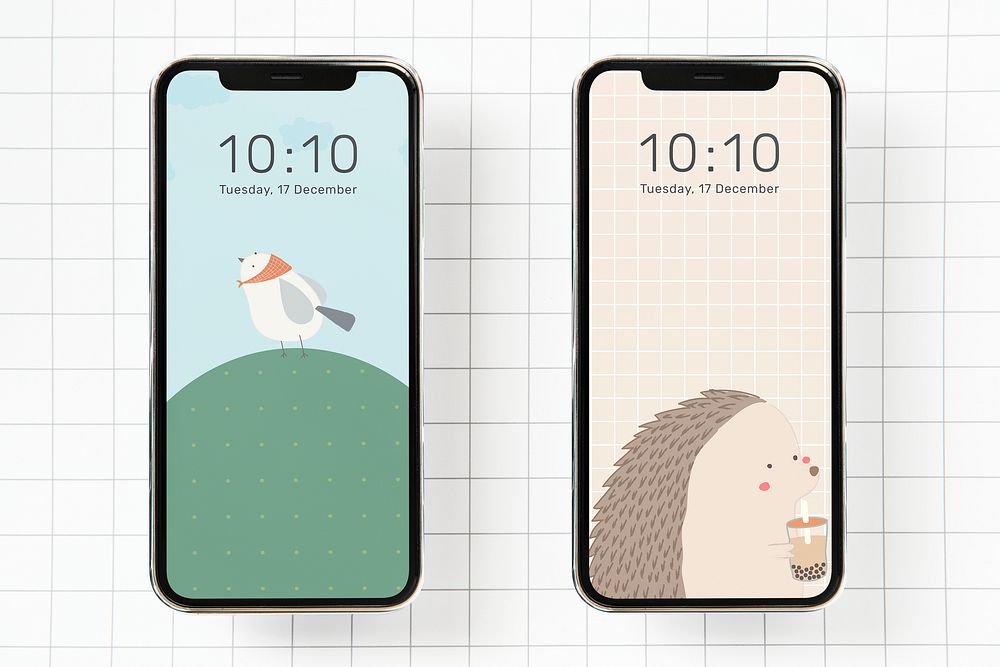 Cute animal as mobile phone wallpaper illustration