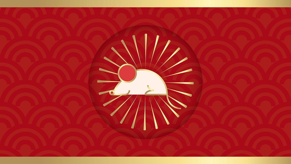 The year of the rat background vector