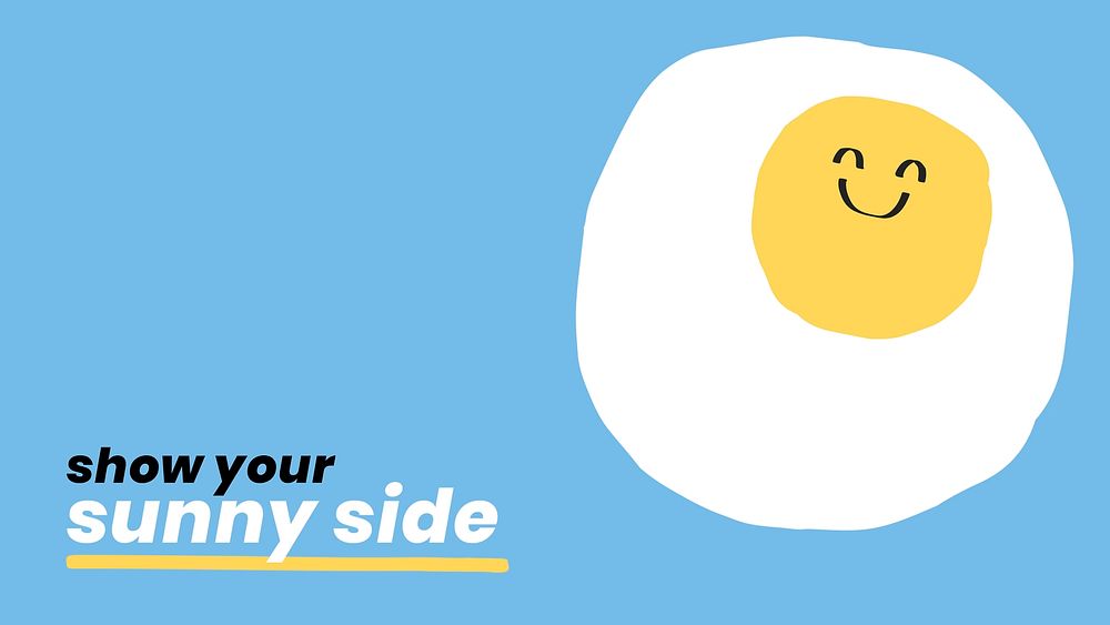 Positive quote with cute happy emoticon show your sunny side social banner