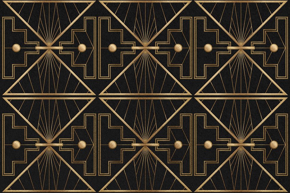 Seamless art deco geometric patterns on dark background