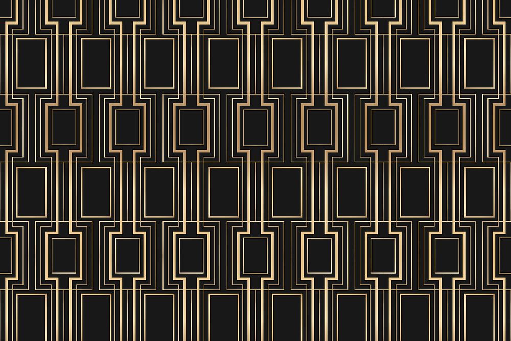 Art deco vector frame with geometric pattern on dark background