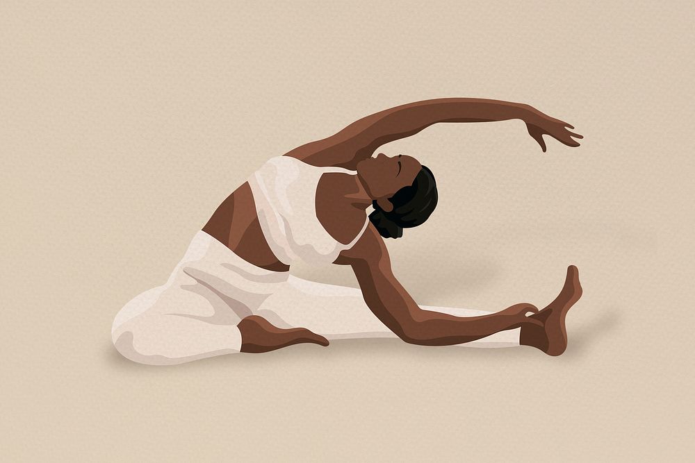 Yoga head-to-knee pose vector minimal illustration