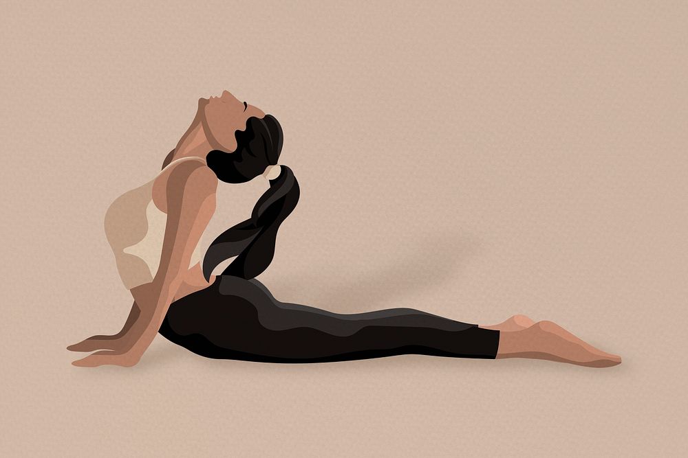 Yoga cobra pose psd minimal illustration