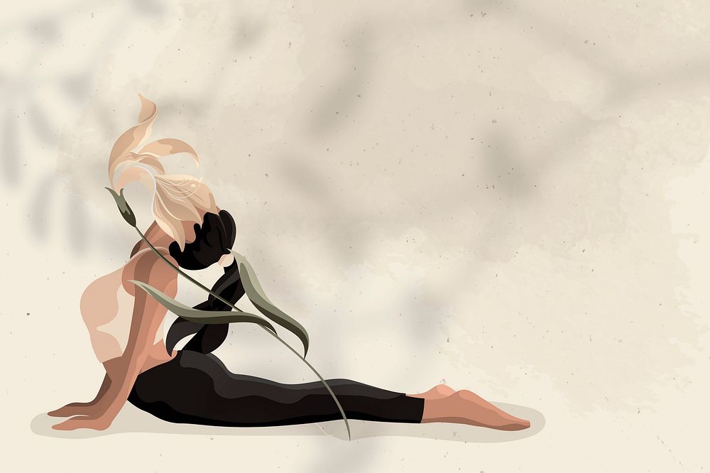 Cobra pose border background with yoga, health and wellness illustration