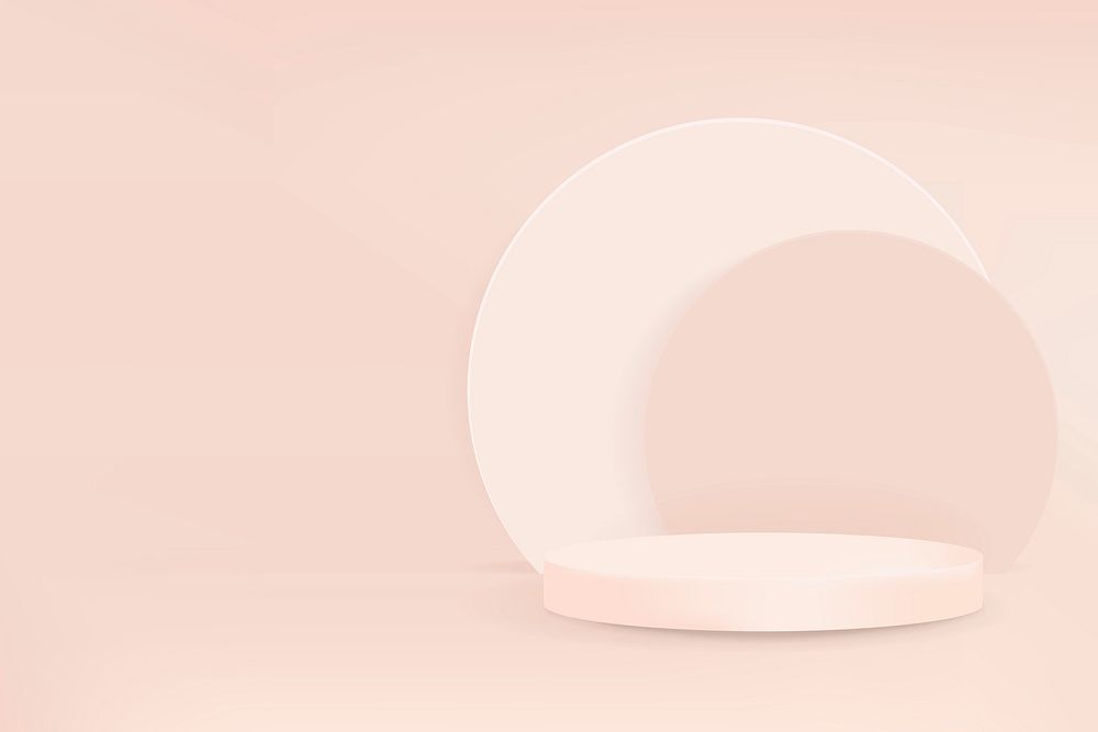 3D display podium vector pastel pink minimal product backdrop