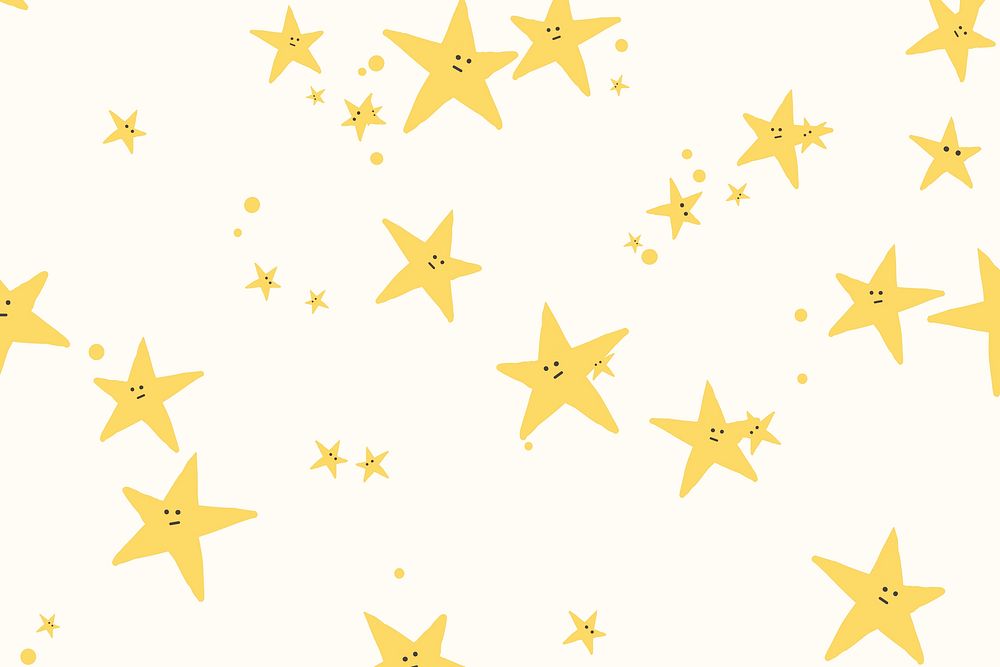 Stars seamless pattern background vector cute doodle for kids