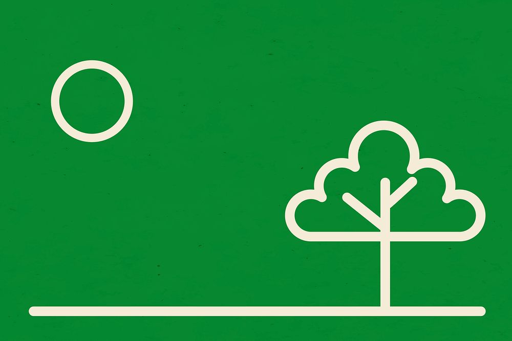 Tree line green background vector