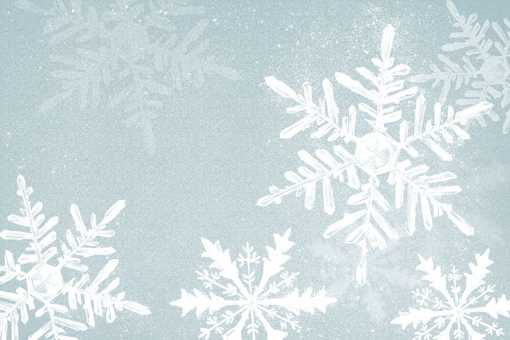 Snowflake illustration psd on blue background