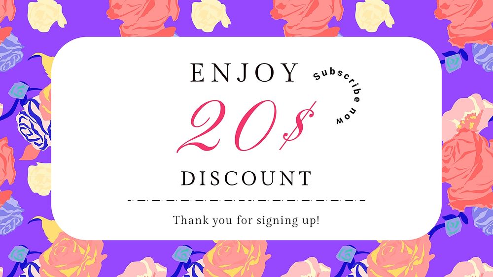 Spring floral SALE template psd with colorful roses fashion ad banner