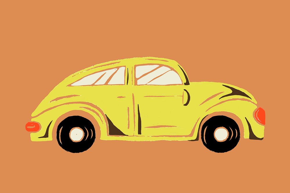 Yellow car vehicle graphic vector for transportation