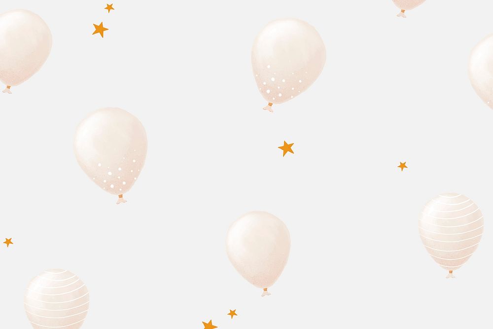 White balloon patterned background psd cute hand drawn style