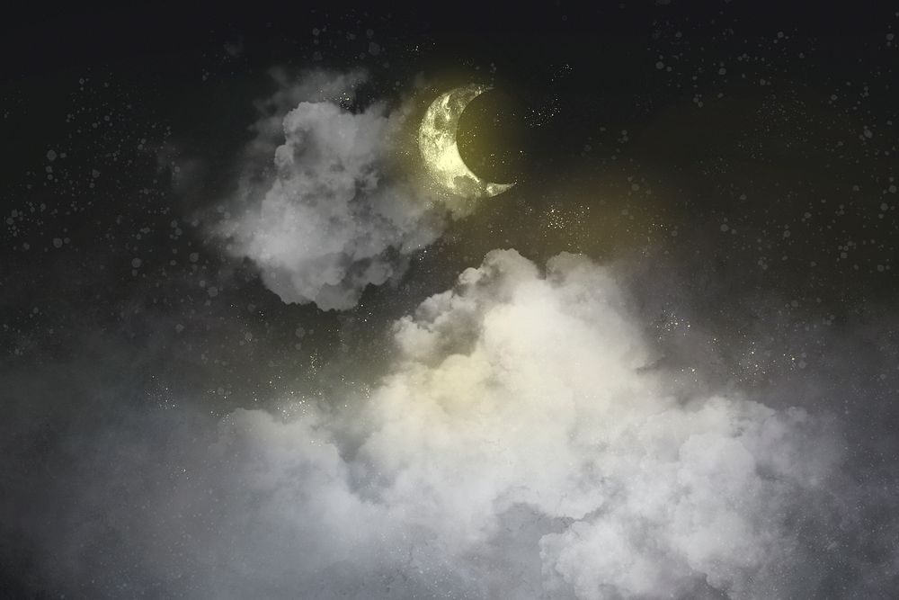 Sky background psd with crescent moon