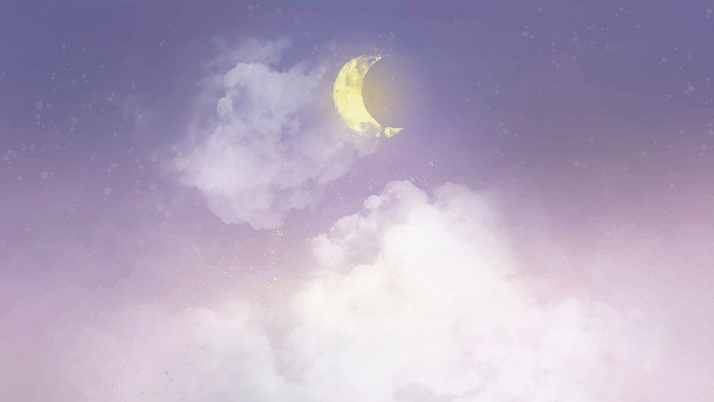 Sky background vector with crescent moon