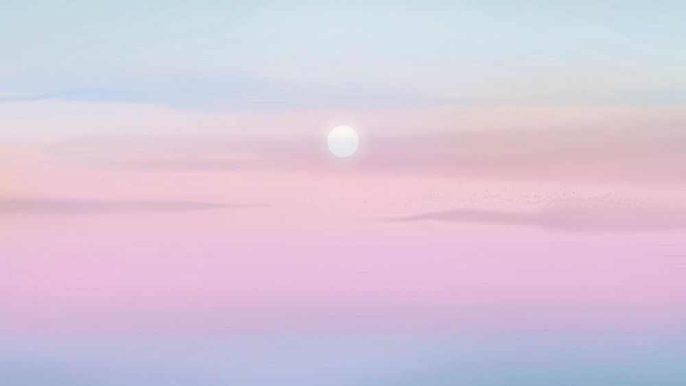 Sunset background vector on pastel sky