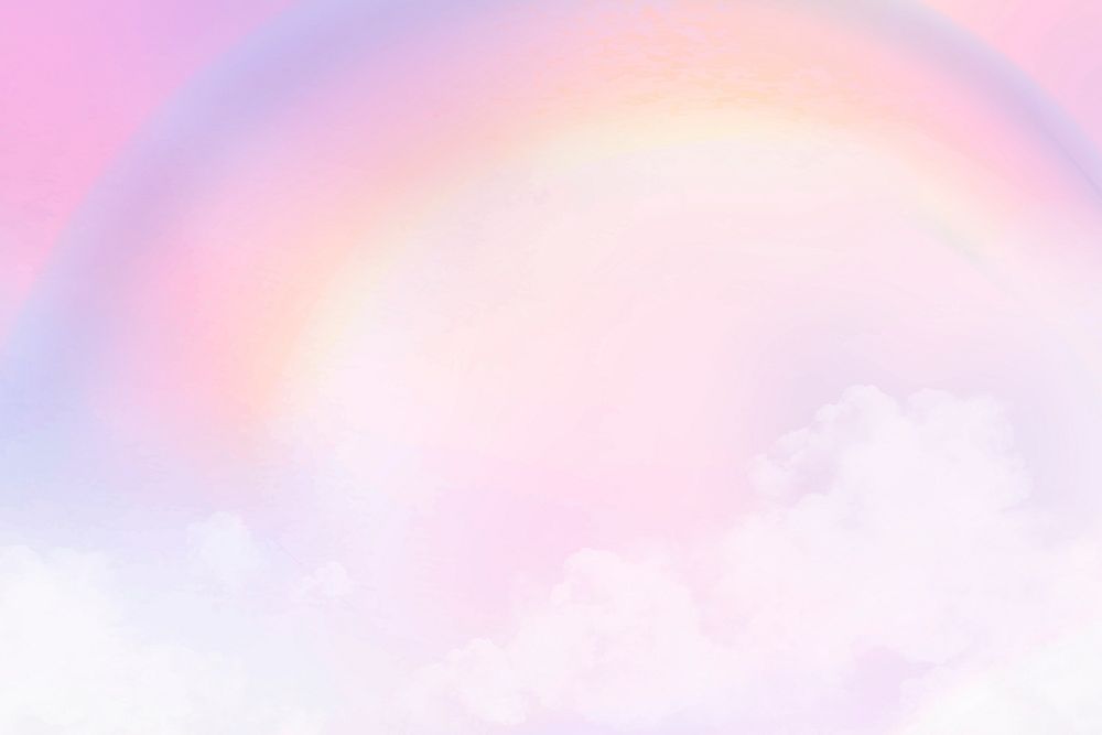 Cute background psd with rainbow