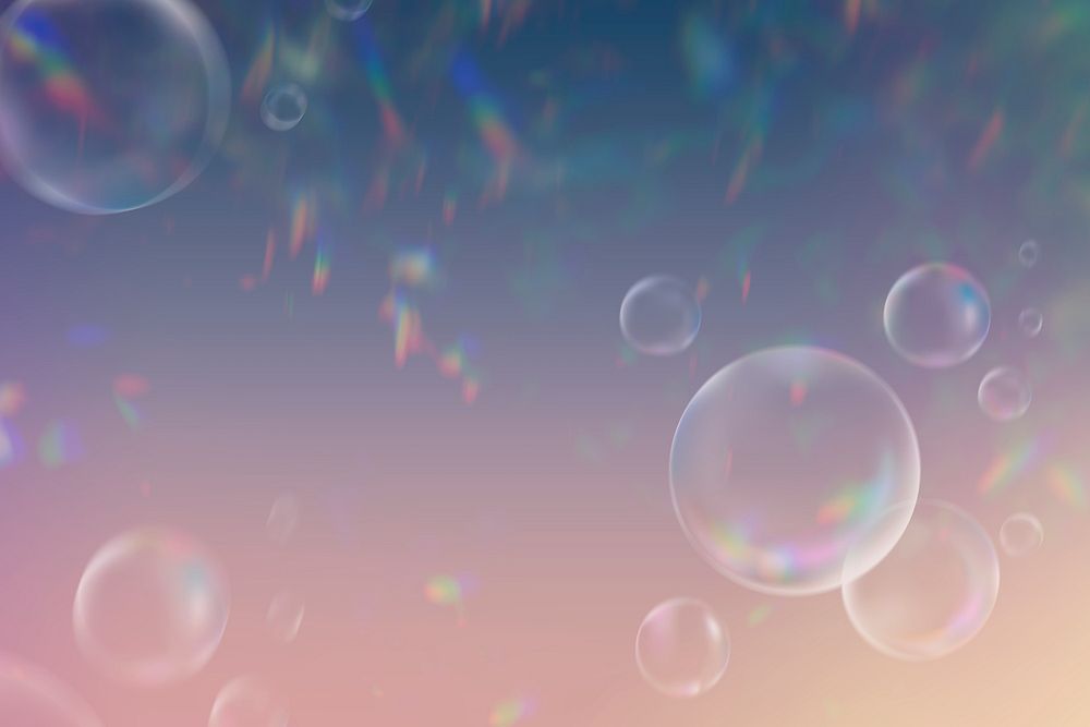 Clear bubbles psd aesthetic background
