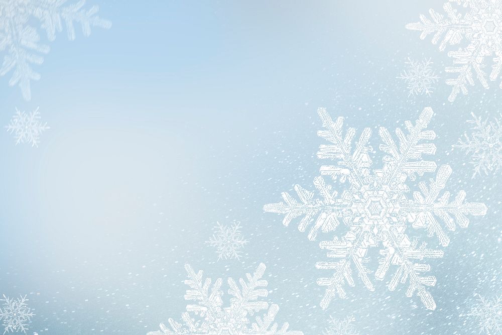 Snowflakes on blue winter background