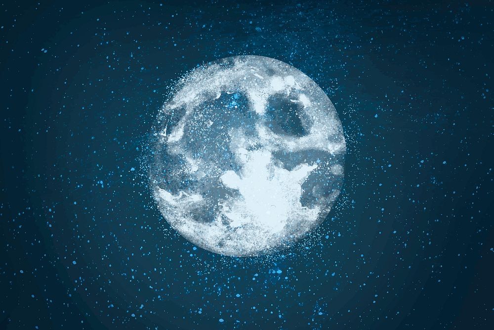 Aesthetic super moon vector background