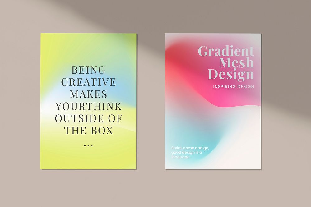 Aesthetic gradient poster mockup psd