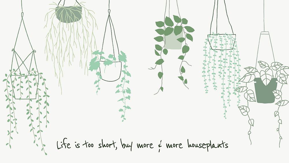 Cute plant lover quote doodle for social media