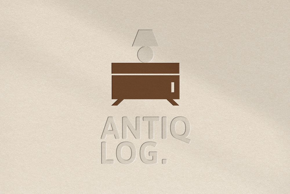 Logo mockup minimal PSD, paper realistic design