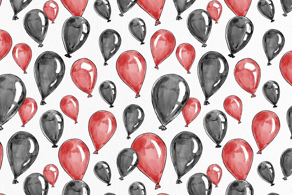 Party balloon background psd in red and black