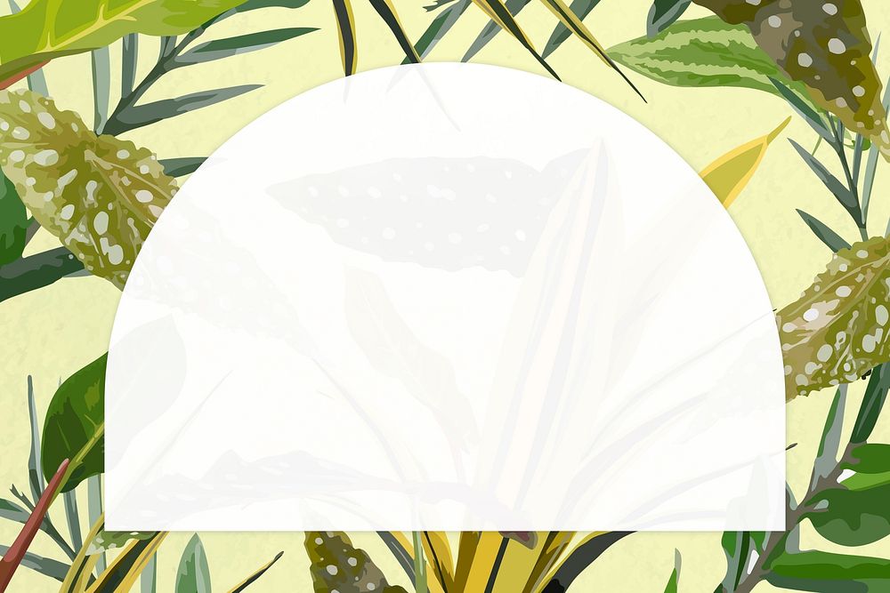 Tropical frame background, leaf border
