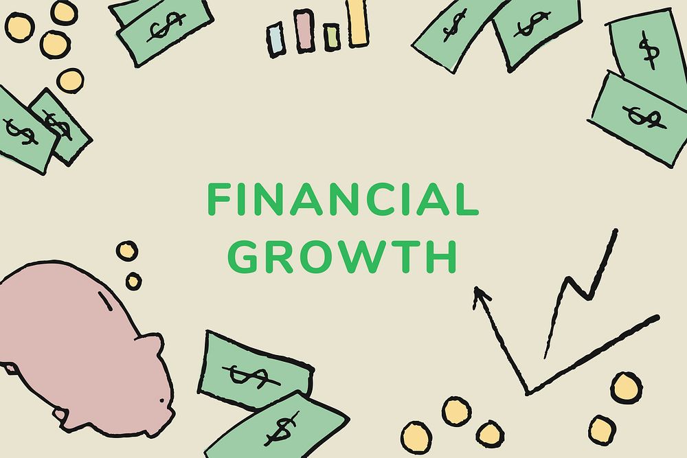 Finance template vector with financial growth text