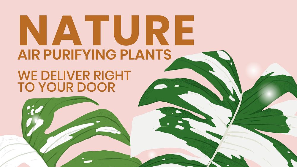 Blog banner template vector botanical background with nature text