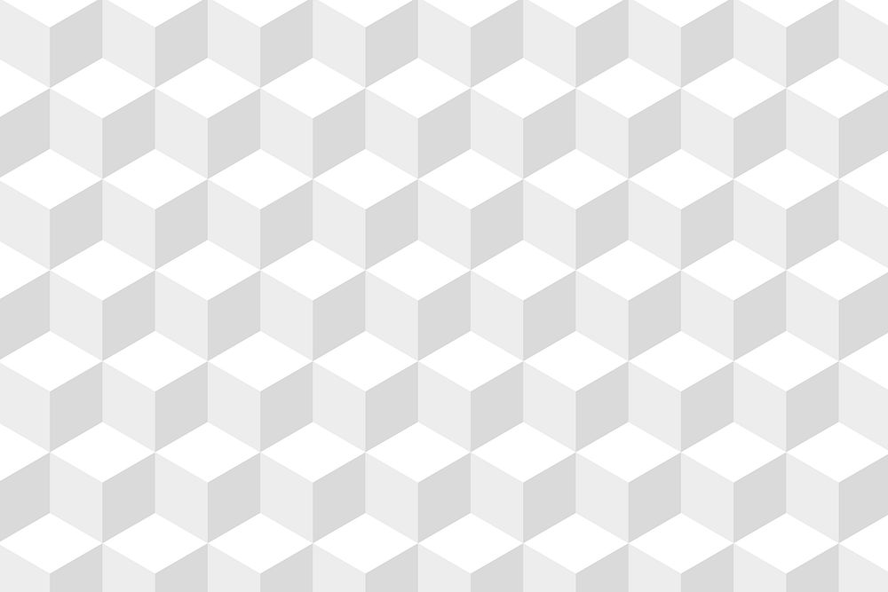 Gray background vector in white cube patterns