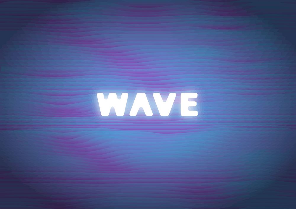 Wave word on blue wavy pattern background