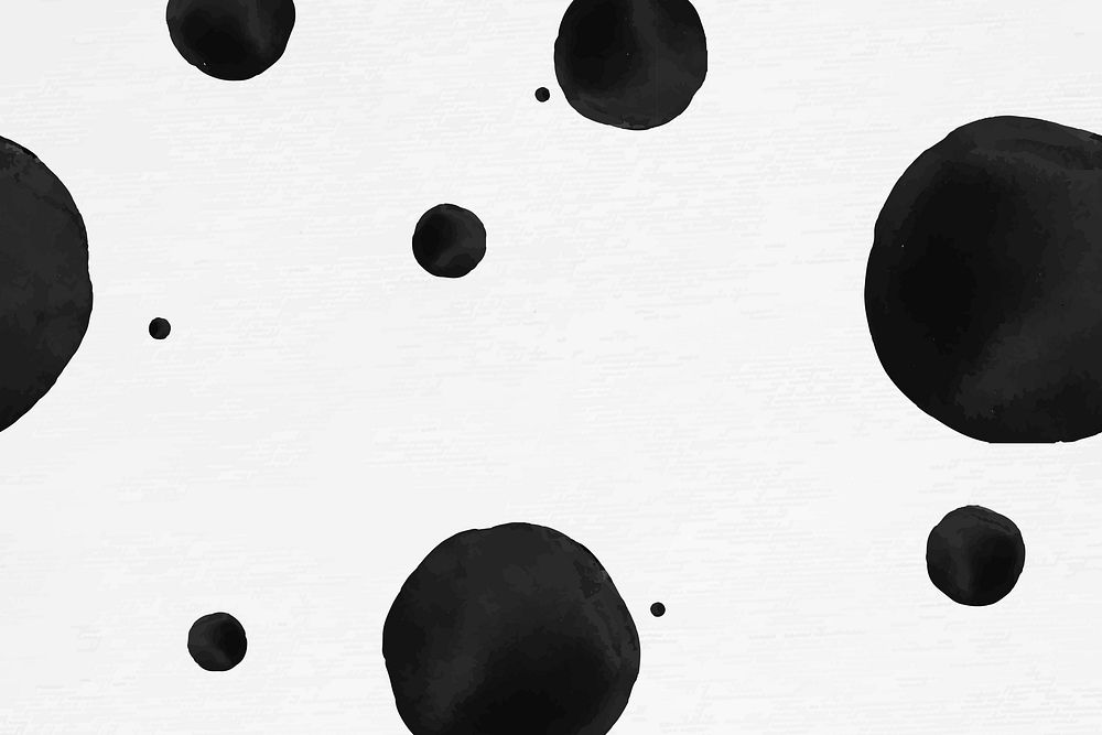 Seamless pattern of polka dot vector ink brush background