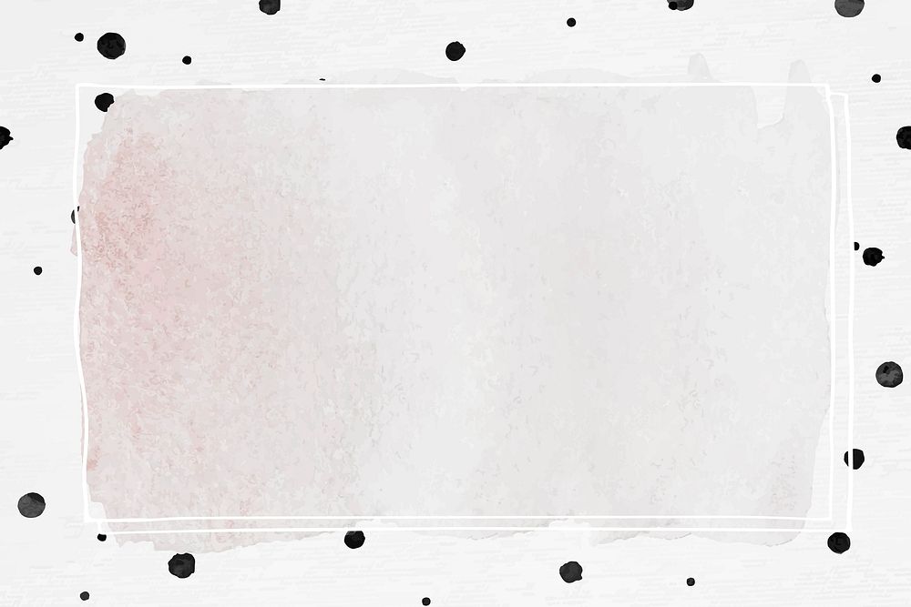 Ink frame vector with polka dot brush patterned background