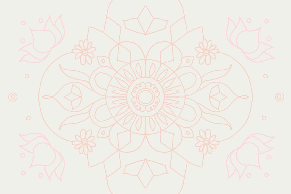 Pastel Diwali Indian mandala doodle vector