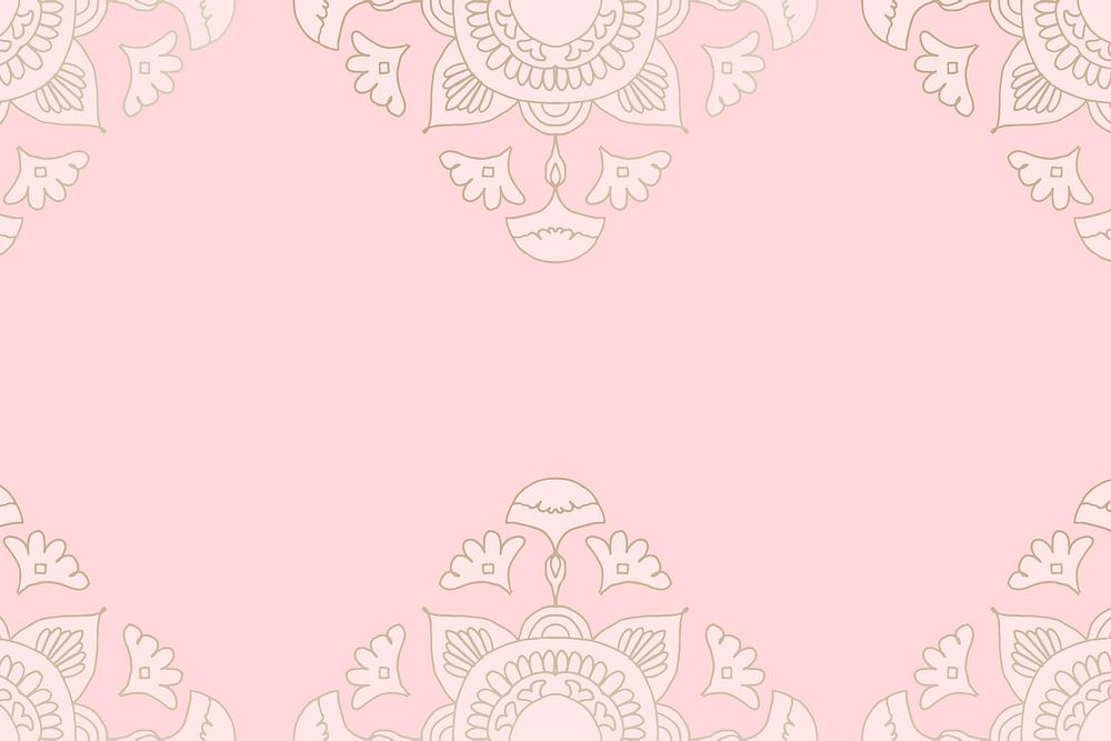 Diwali Indian vector mandala pink background