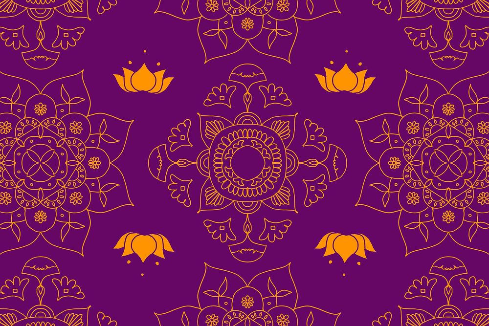 Purple Diwali Indian mandala background