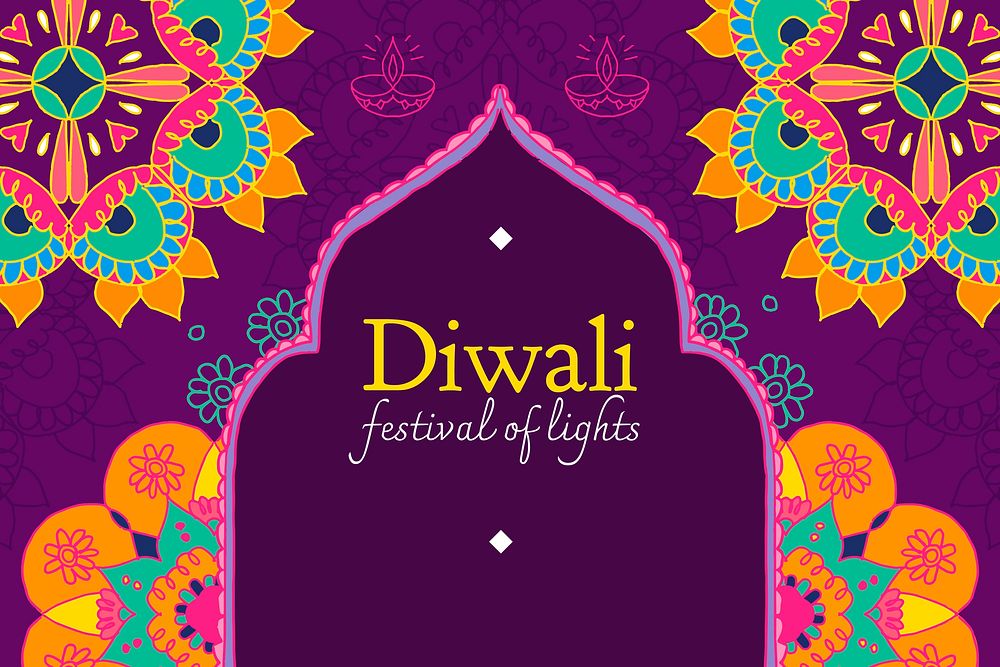 Diwali festival of lights banner template vector