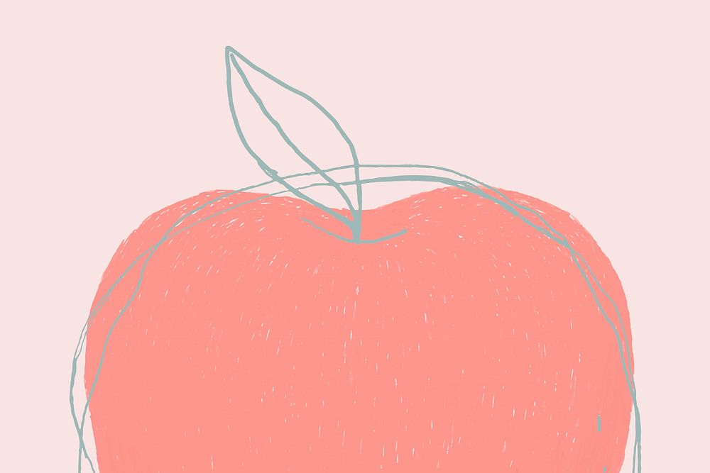 Pink apple cute fruit vector design space
