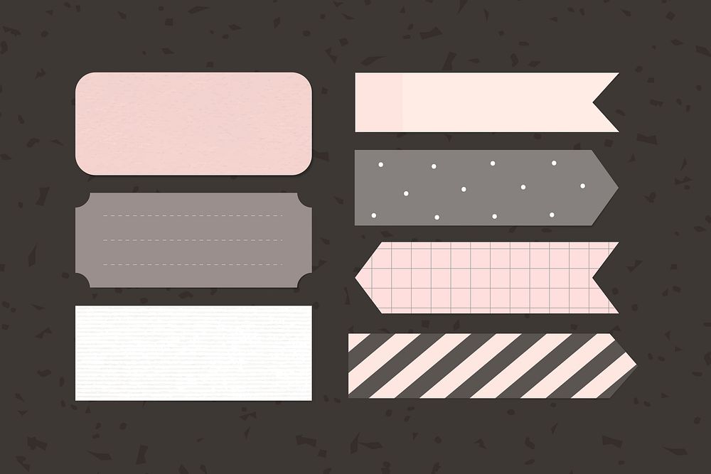 Printable sticky note vector set