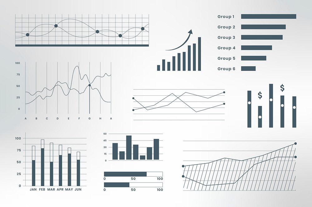 Dashboard business data infographic vector