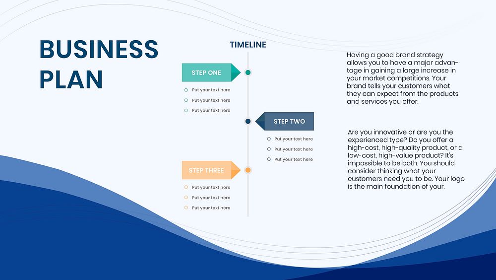 Business plan presentation vector slide editable template