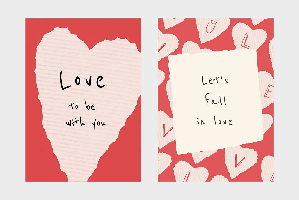 Valentine's day theme editable template psd poster set