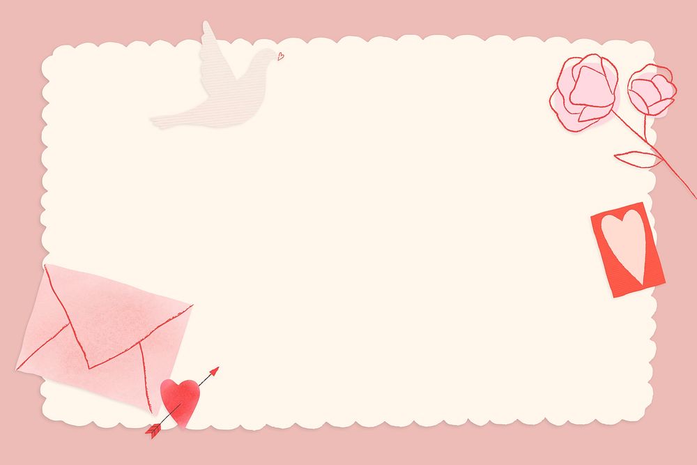 Hand drawn icon psd  frame for Valentine&rsquo;s day