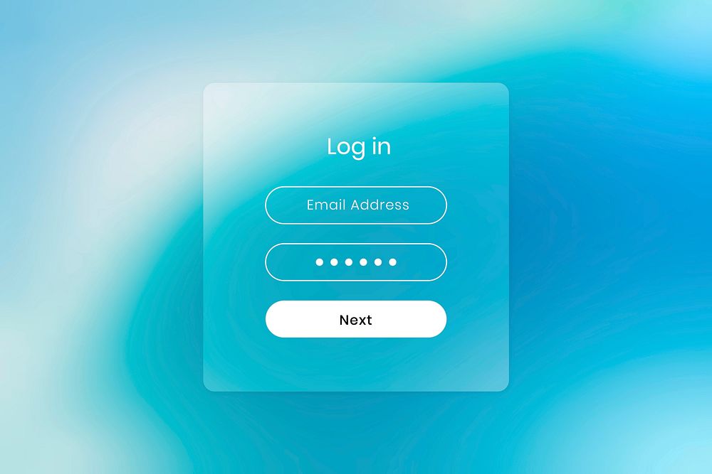 Login screen interface vector template for tablet
