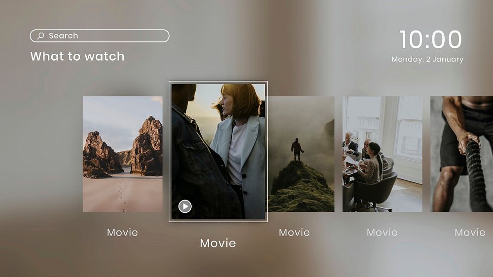 Movie streaming service vector graphic user interface